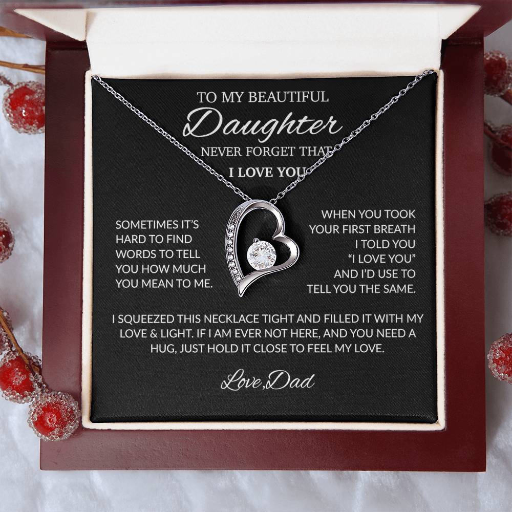 To My Daughter Necklace, Daughter Father Necklace, Daughter Gift From Dad, Mom 11_4