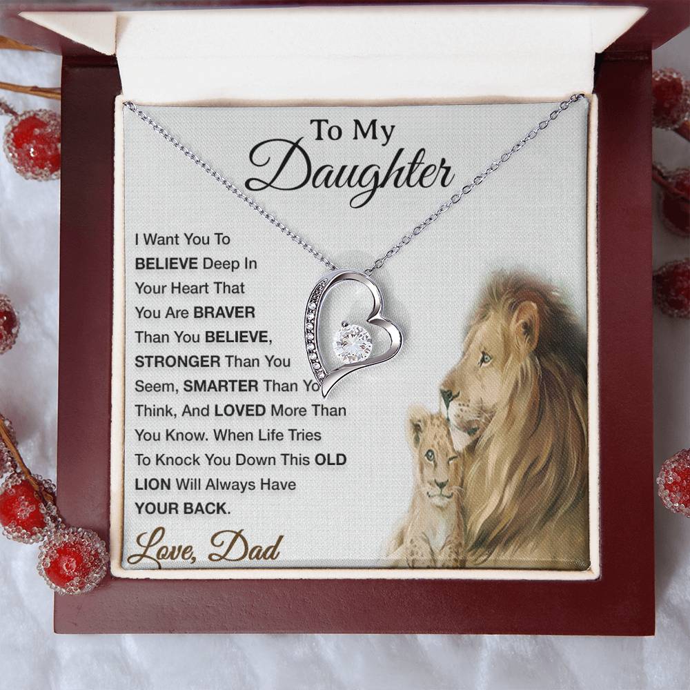 To My Daughter Necklace, Xmas Gift For Daughter From Dad, Daughter Father Lion 29_8