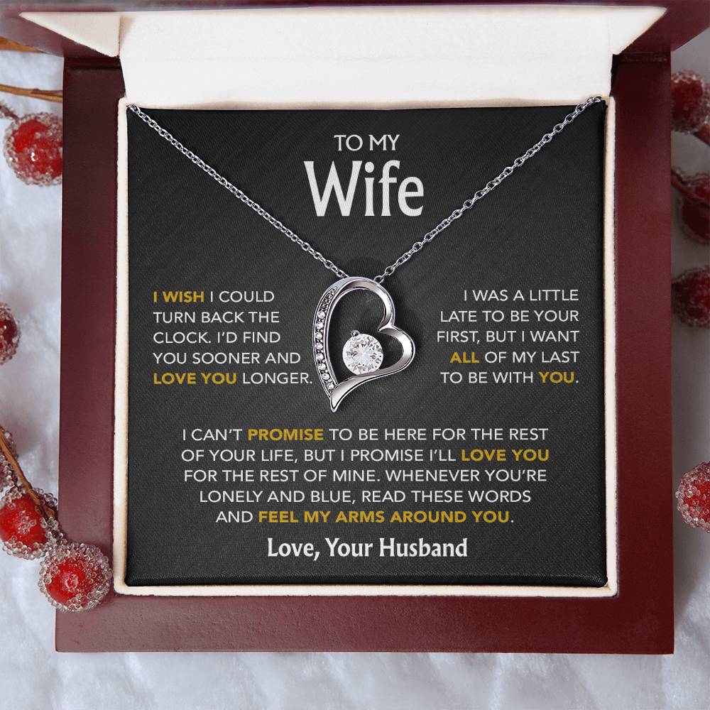 To My Wife Necklace, Gift For Wife, Anniversary Gift For Wife, Necklace For Wife 20_5_Black