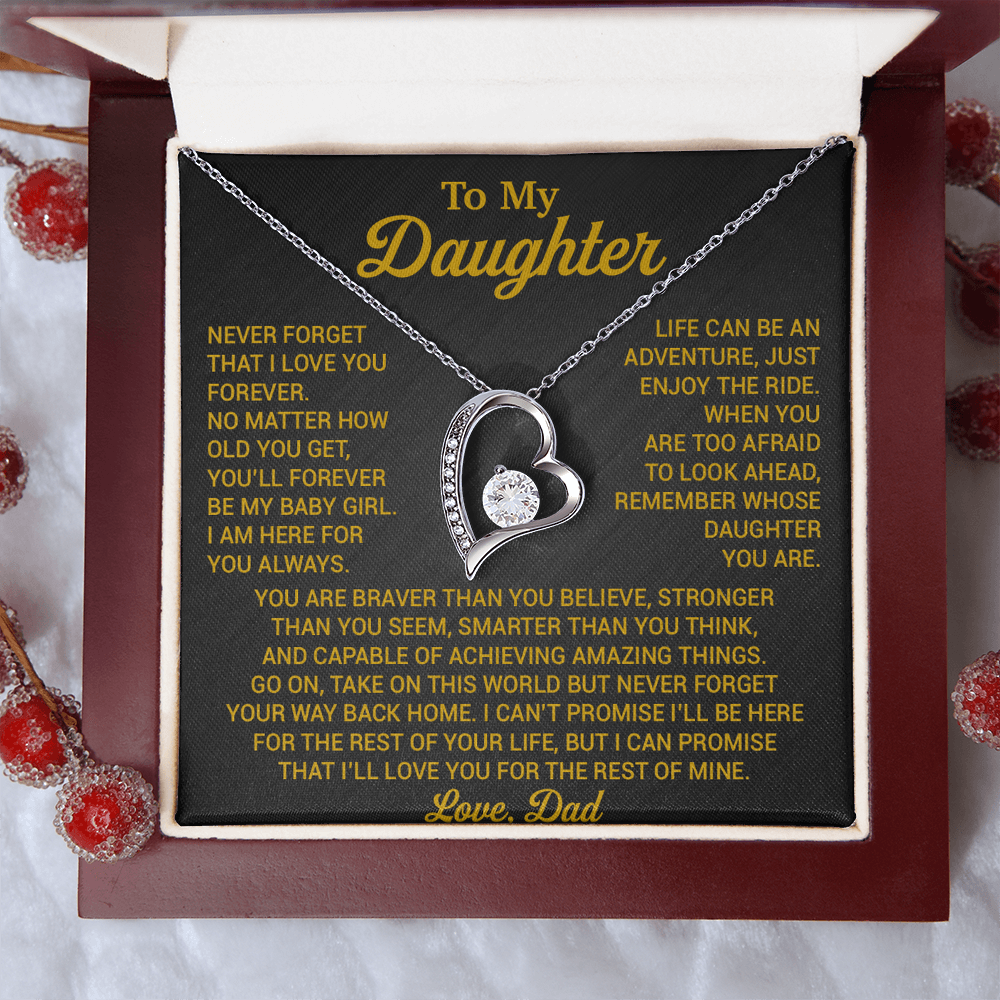 To My Daughter Necklace, Daughter Father Necklace, Daughter Gift From Dad 22_8_Gold