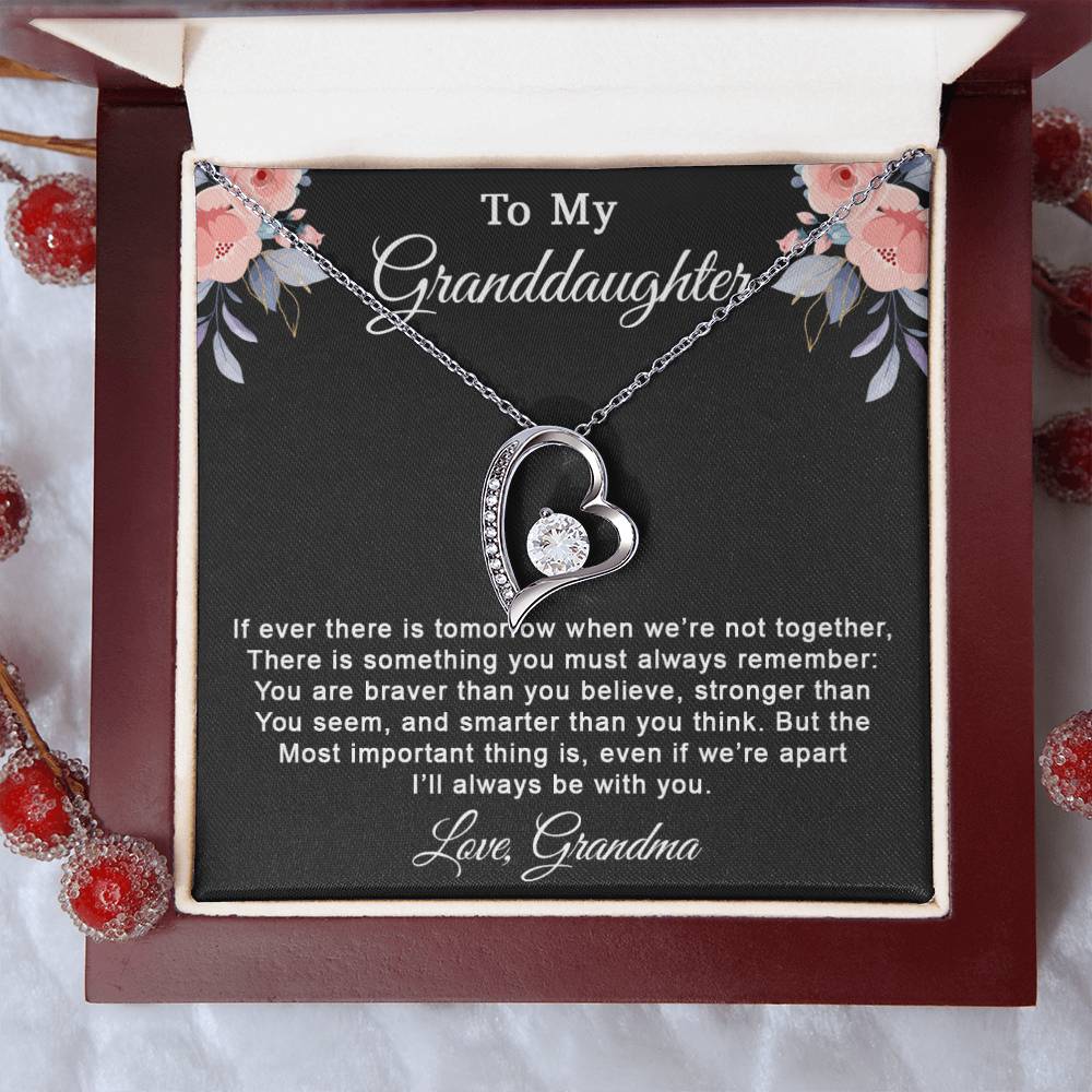 To My Granddaughter Necklace, Granddaughter Gifts From Grandma and Grandpa