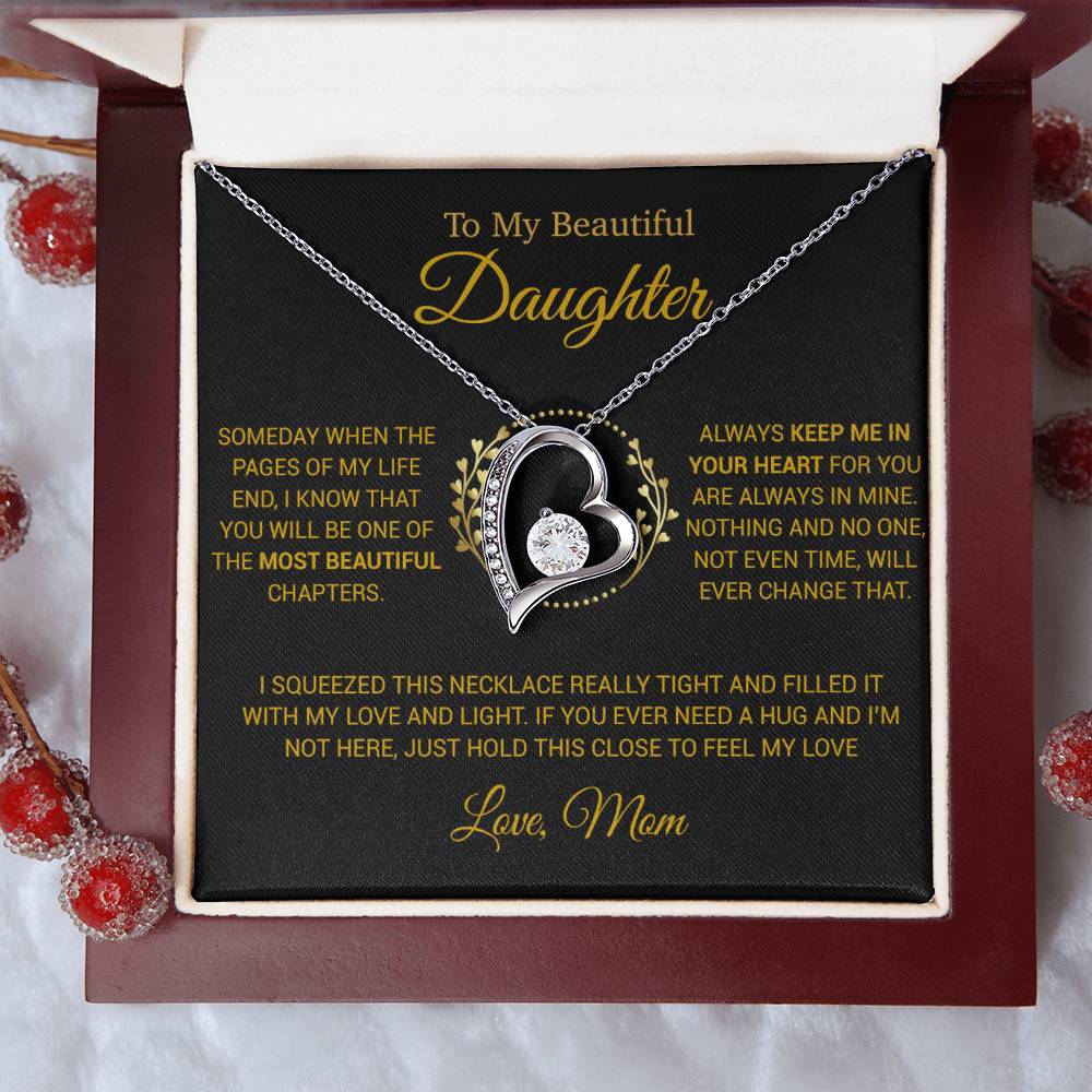 To My Daughter Necklace, Gift for Daughter from Mom, Daughter Mother Necklace 15_12_Gold