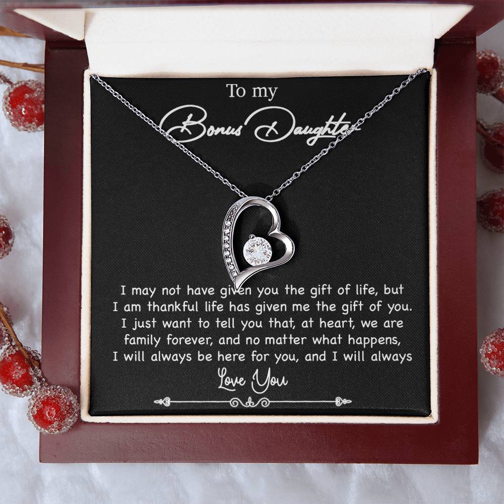 To My Bonus Daughter Necklace, Gift for Bonus Daughter, Step Daughter Birthday 5_10_Black