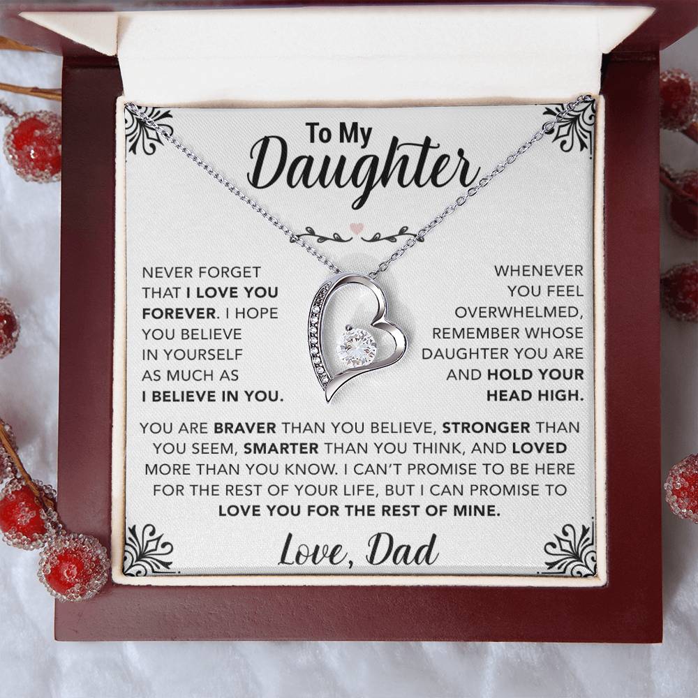 To My Daughter Necklace, Gift for Daughter from Dad, Father Daughter Necklace 30_11