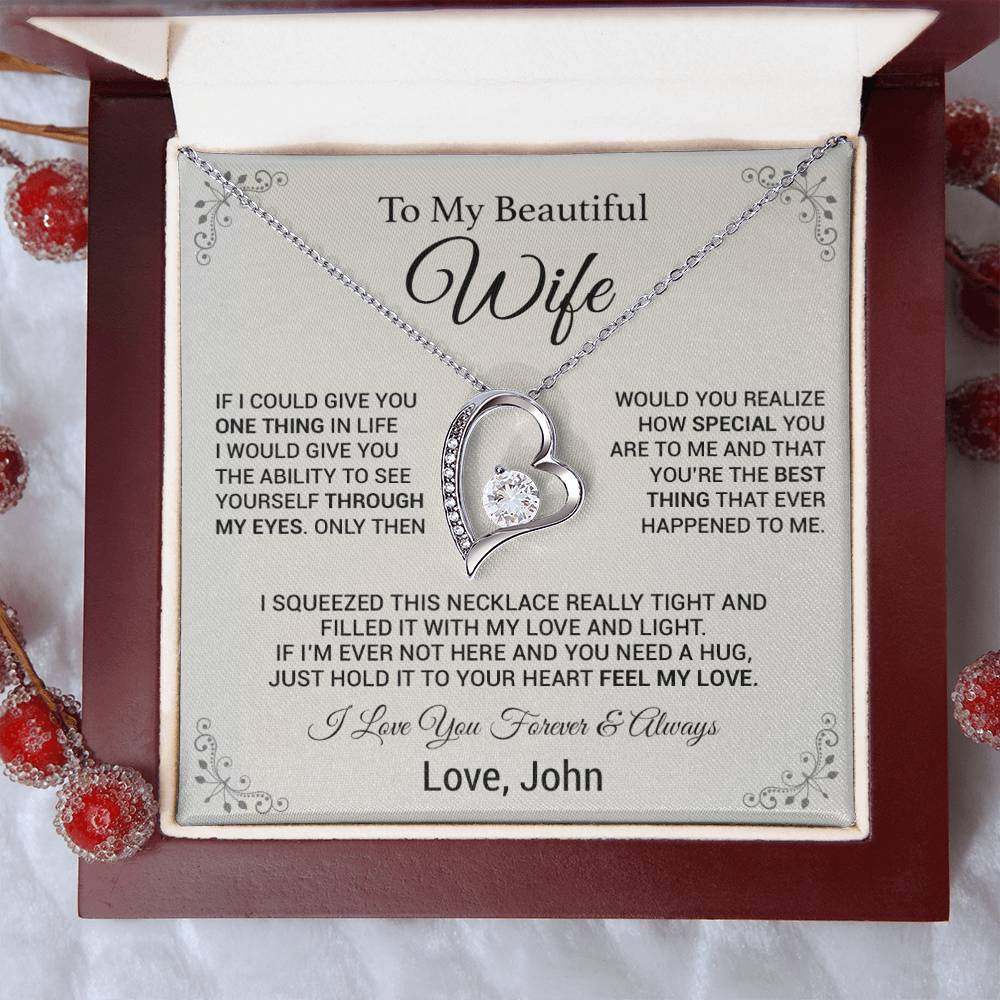 Custom To My Wife Necklace, Birthday Gift For Her, Wife Necklace, Christmas Gift