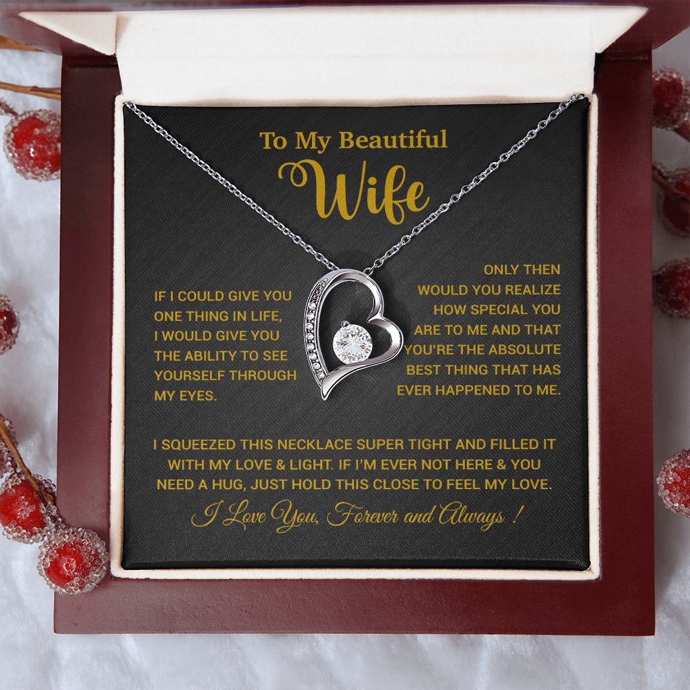To My Wife Necklace, Wife Gift From Husband, Wife Husband Necklace, Christmas Gift 19_9_Gold