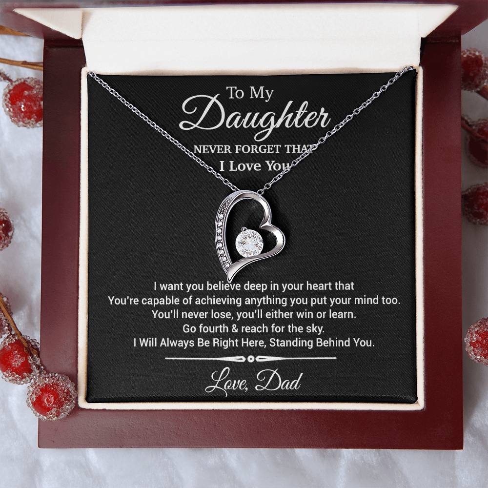 To My Daughter Necklace, Daughter Father Necklace, Daughter Gift From Dad 30_11_Black