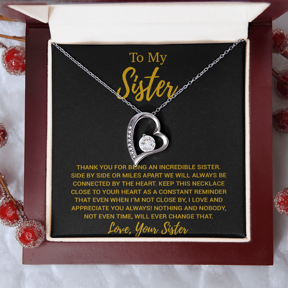 To My Sister Necklace, Brother to Sister, Birthday gift For Sister from Brother 13_8_Gold