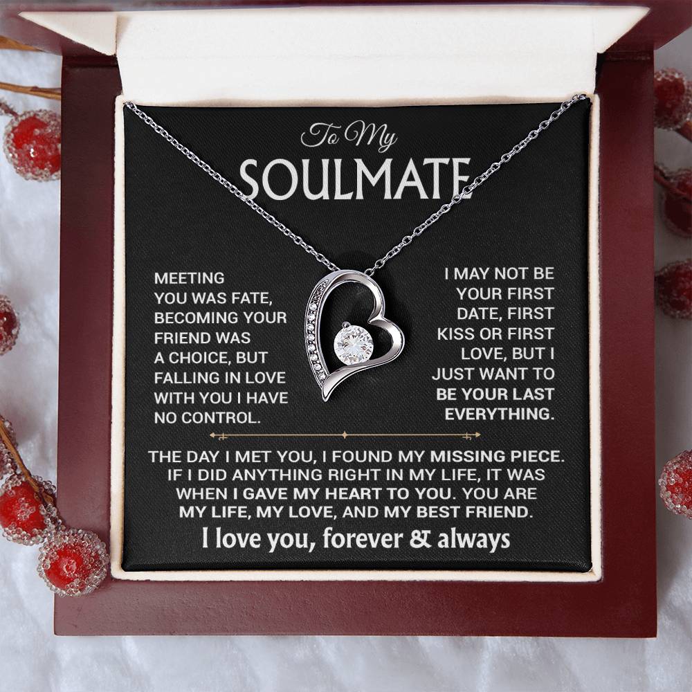 To My Soulmate Necklace, Soulmate Gift, Gift For Girlfriend, Valentines Gift 6_12_Black