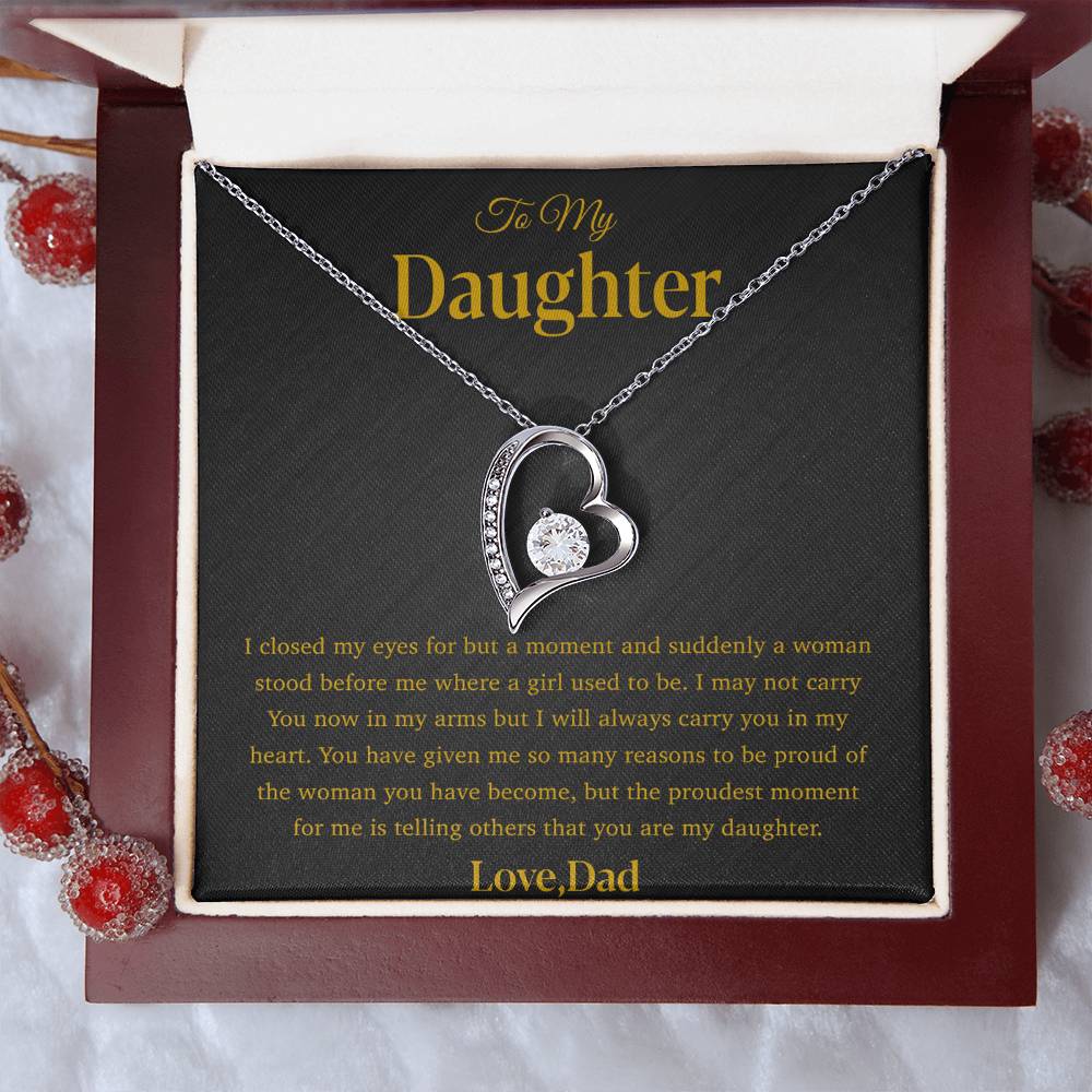 To My Daughter Necklace, Gift for Daughter from Dad, Father Daughter Necklace 28_4_Gold