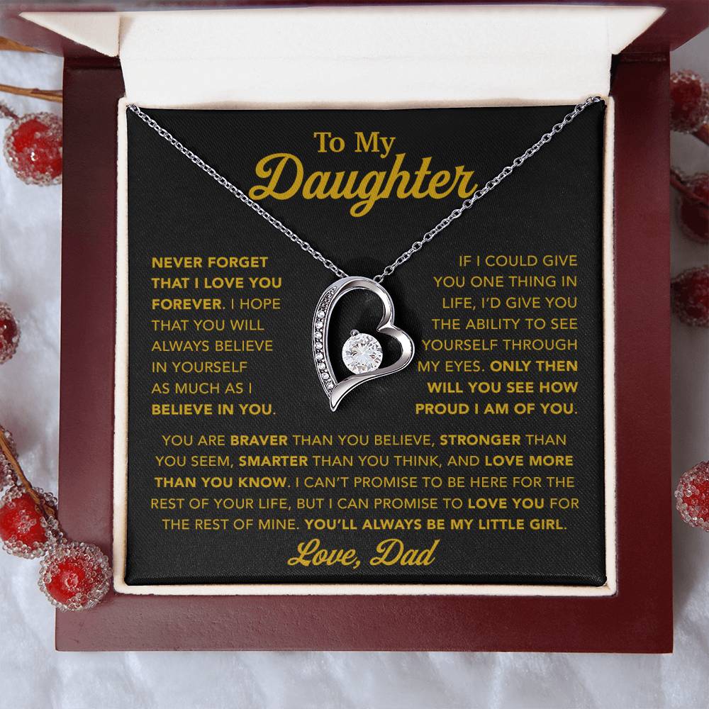 To My Daughter Necklace, Gift for Daughter from Dad, Father Daughter Necklace 21_1_Gold