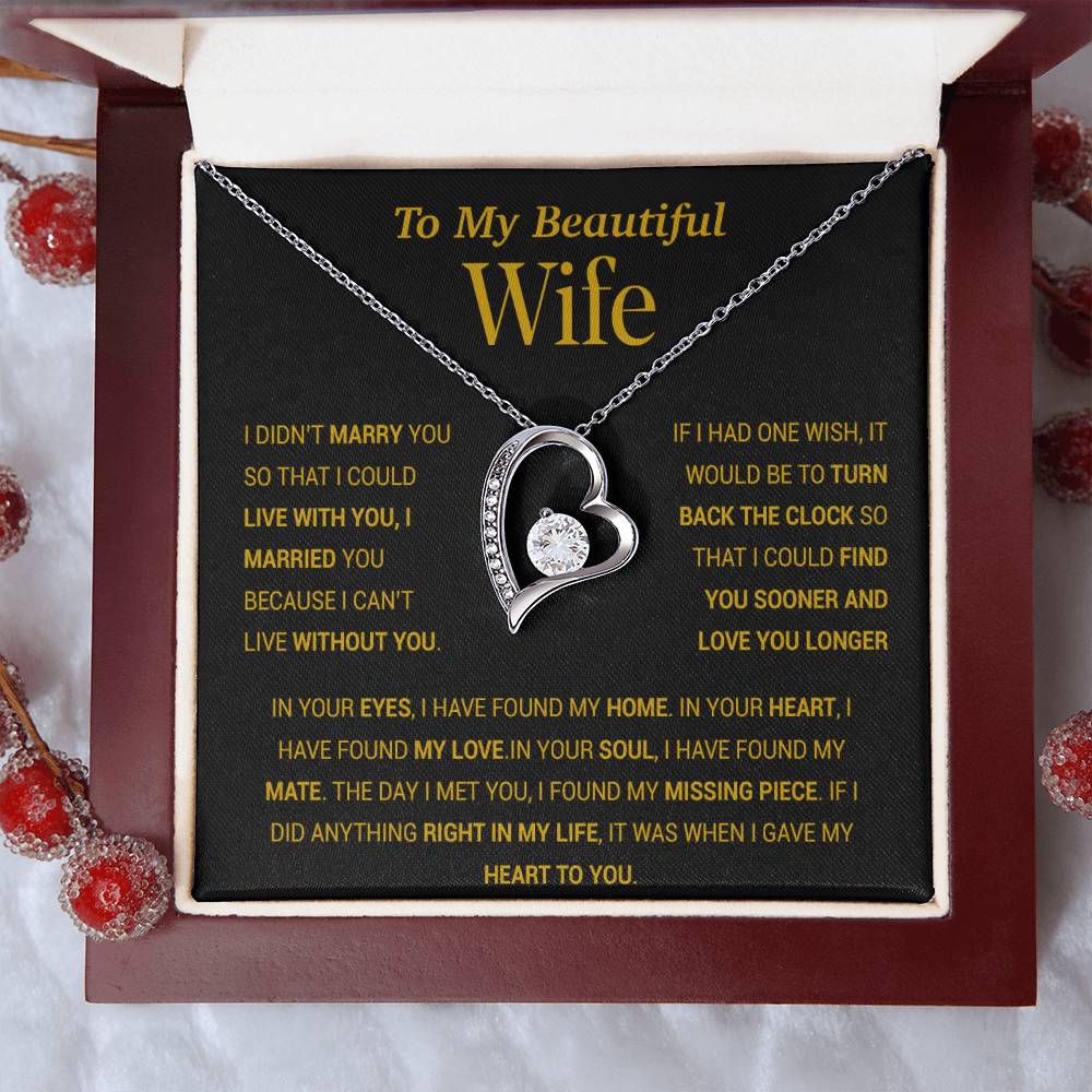 To My Wife Necklace, Gift For Wife, Anniversary Gift For Wife, Christmas Gift 27_11_Gold