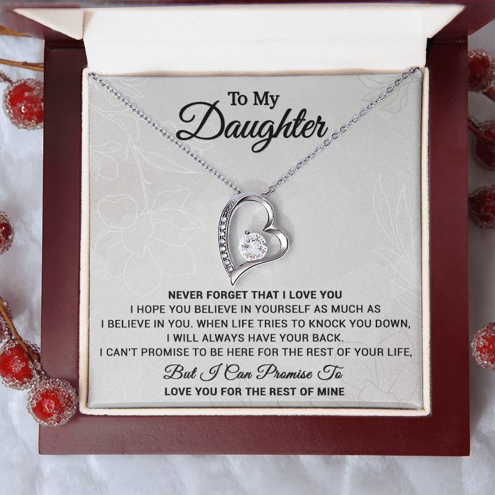 To My Daughter Necklace, Gift From Mom Dad, Birthday Christmas Gift