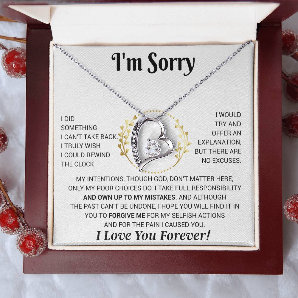 I'm Sorry Necklace Gifts, Apology Gifts For Her, Forgiveness Gift, Wife Gift 12_11_White