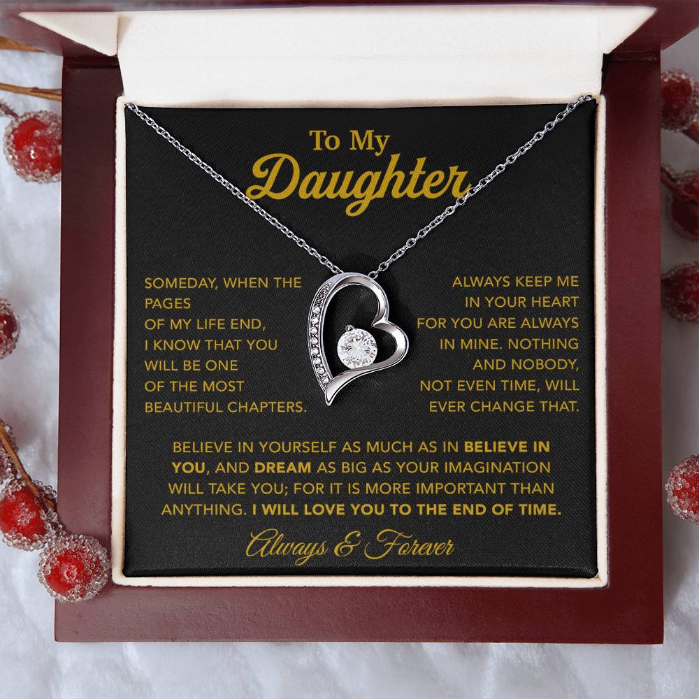 To My Daughter Necklace, Gift for Daughter from Dad, Father Daughter Necklace 12_6_Gold
