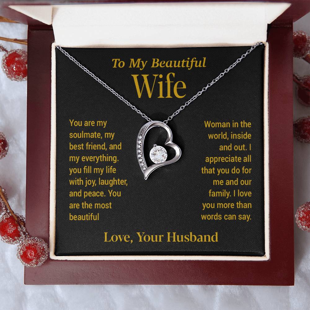 To My Wife Necklace, Gift For Wife, Anniversary Gift For Wife, Christmas Gift 22_11_Gold