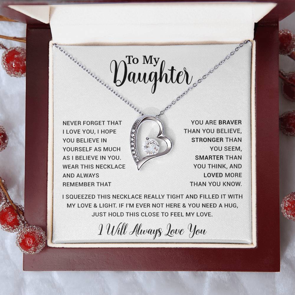 To My Daughter Necklace Gift for Daughter from Dad,Daughter Father Necklace 16_4_White