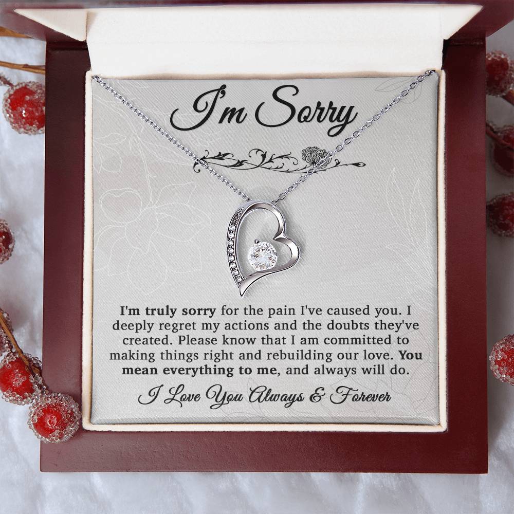 I'm Sorry Necklace For Wife, Apology Gift For Her, Forgiveness Gift