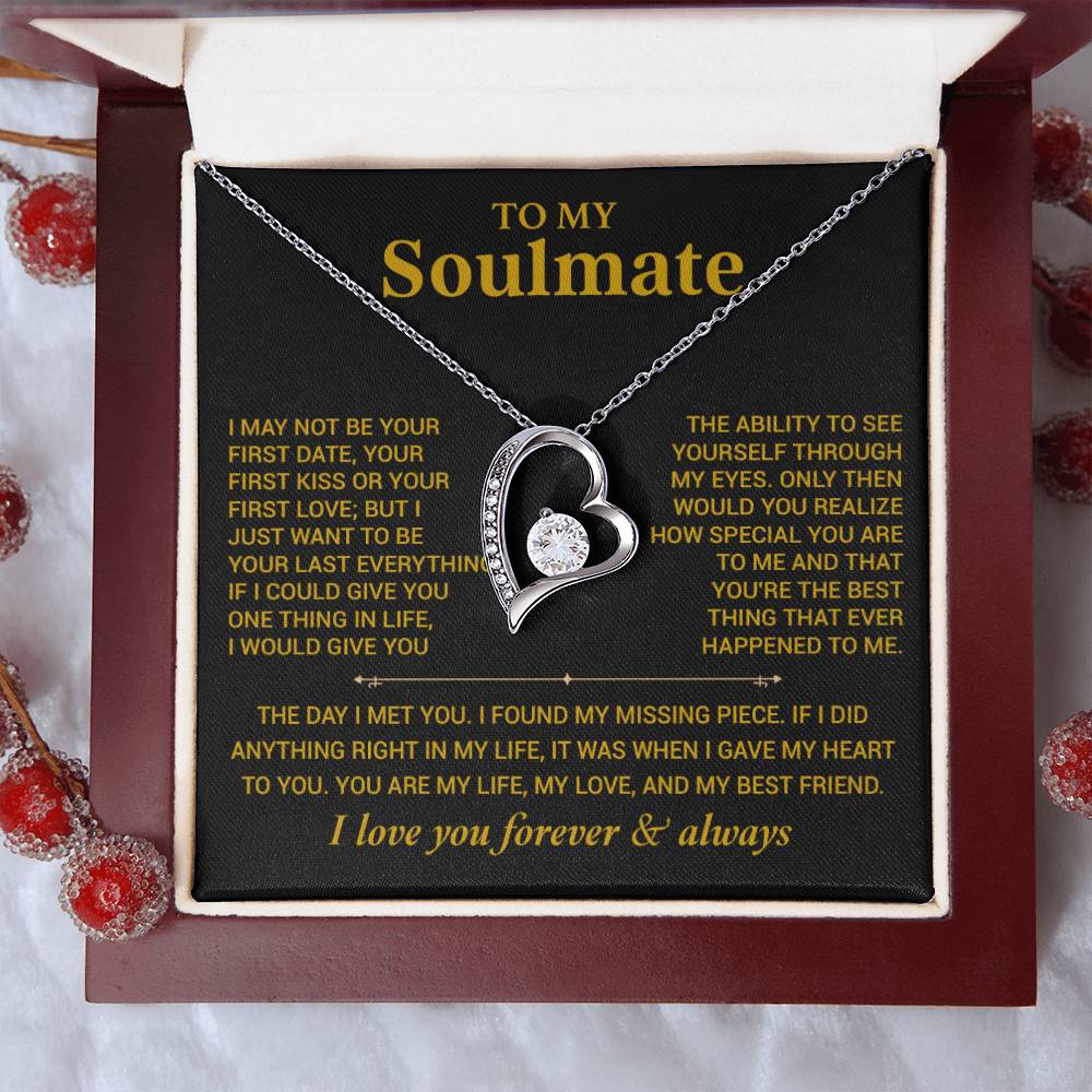 To My Soulmate Necklace, Gift for Wife, Girlfriend, Anniversary Gift, Christmas Gift