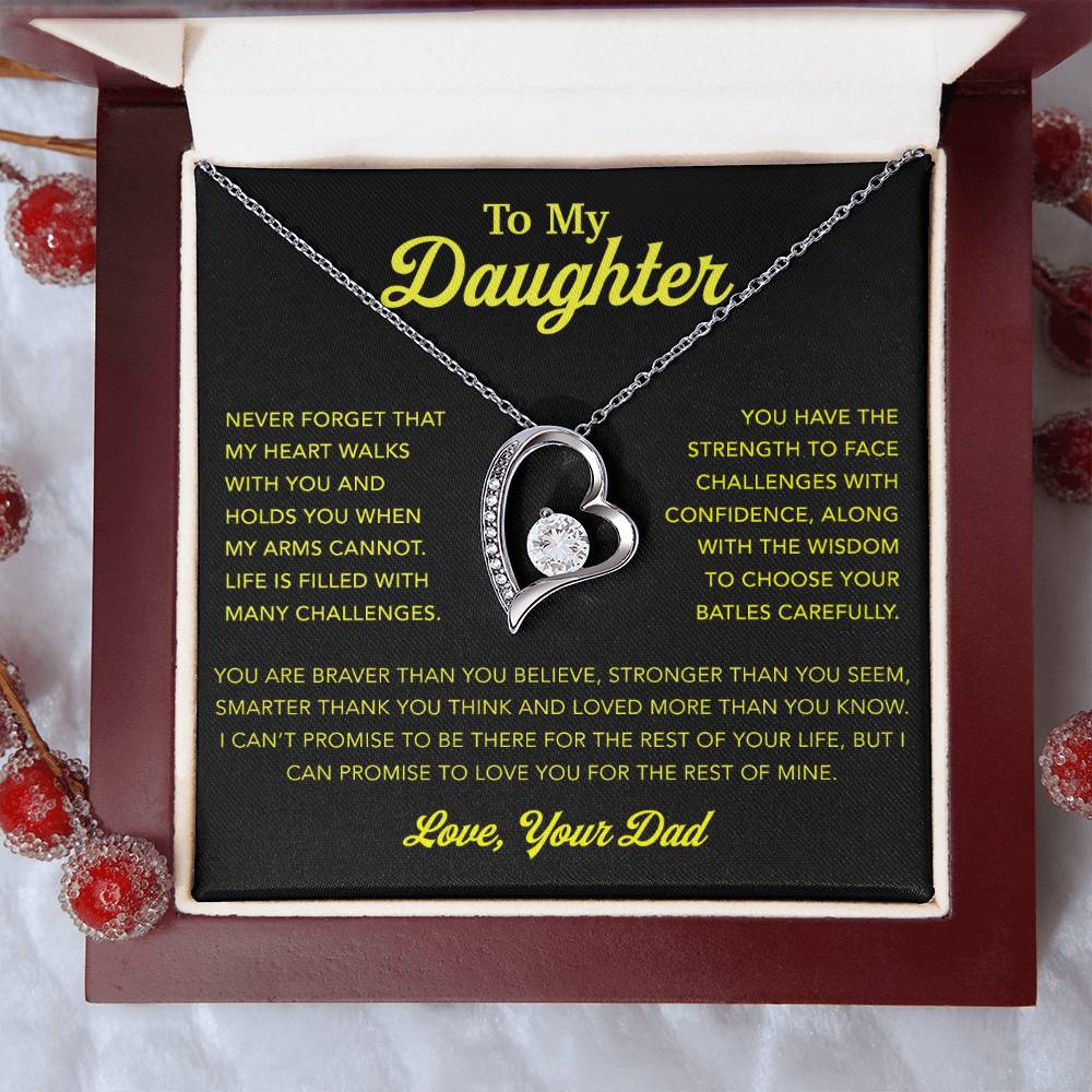 To My Daughter Necklace, Gift for Daughter from Dad, Father Daughter Necklace 3_12_gold