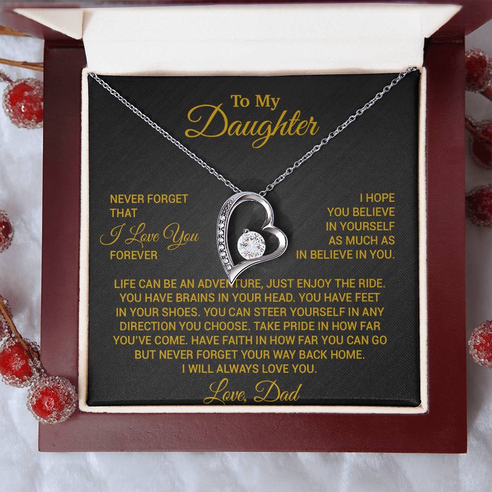 To My Daughter Necklace, Daughter Father Necklace, Daughter Gift From Dad 19_8_Gold