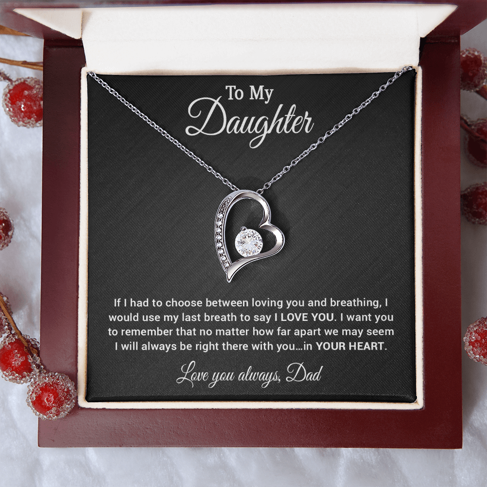 To My Daughter Necklace, Daughter Father Necklace, Daughter Gift from Dad 30_4_Black