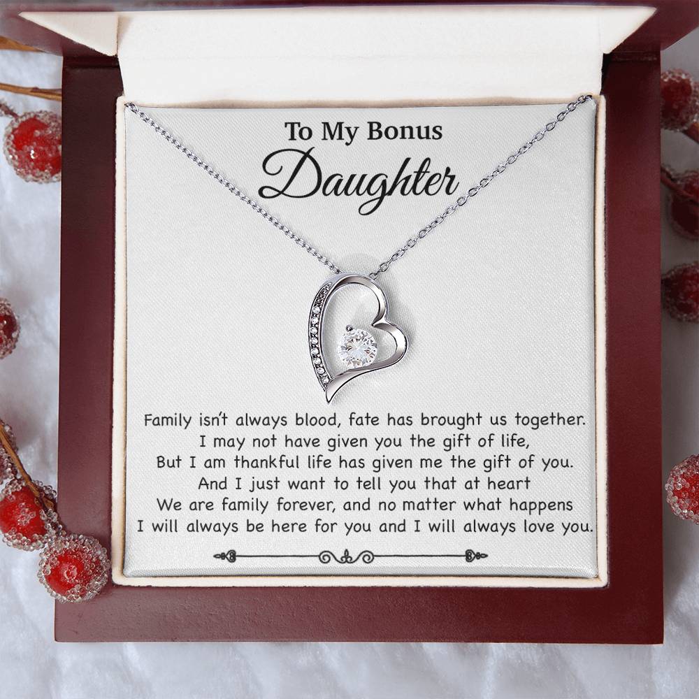 To My Bonus Daughter Necklace, Gift for Bonus Daughter, Step Daughter Birthday 2_11_White