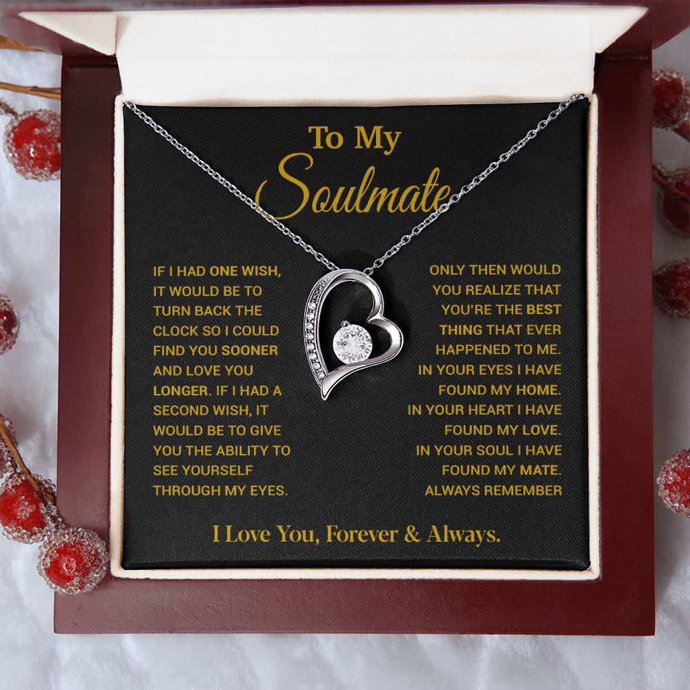 To My Soulmate Necklace, Soulmate Gift, Gift For Girlfriend, Christmas Gift 9_12_Gold