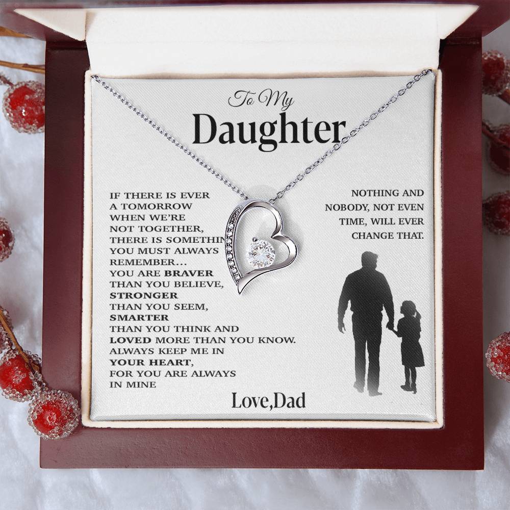 To My Daughter Necklace, Gift for Daughter from Dad, Father Daughter Necklace 29_11_White