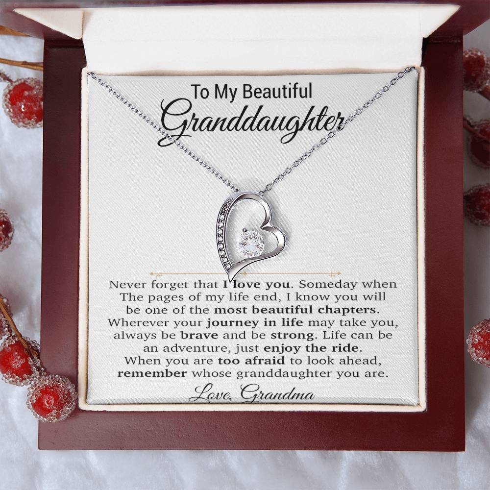 To My Granddaughter Necklace, Xmas Birthday Gift For Granddaughter From Grandma