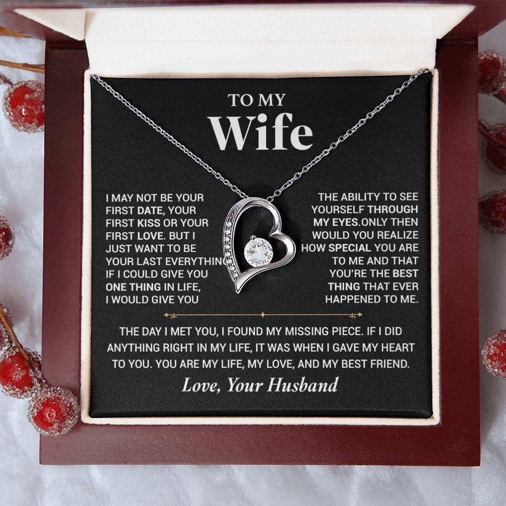 To My Wife Necklace, Christmas Gift For Wife, Christmas Gifts For Her, Wife Gift_ Black