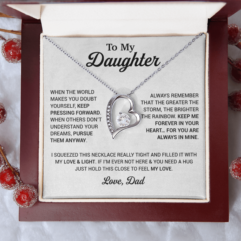 To My Daughter Necklace, Daughter Father Necklace, Daughter Gift From Dad 21_8_White