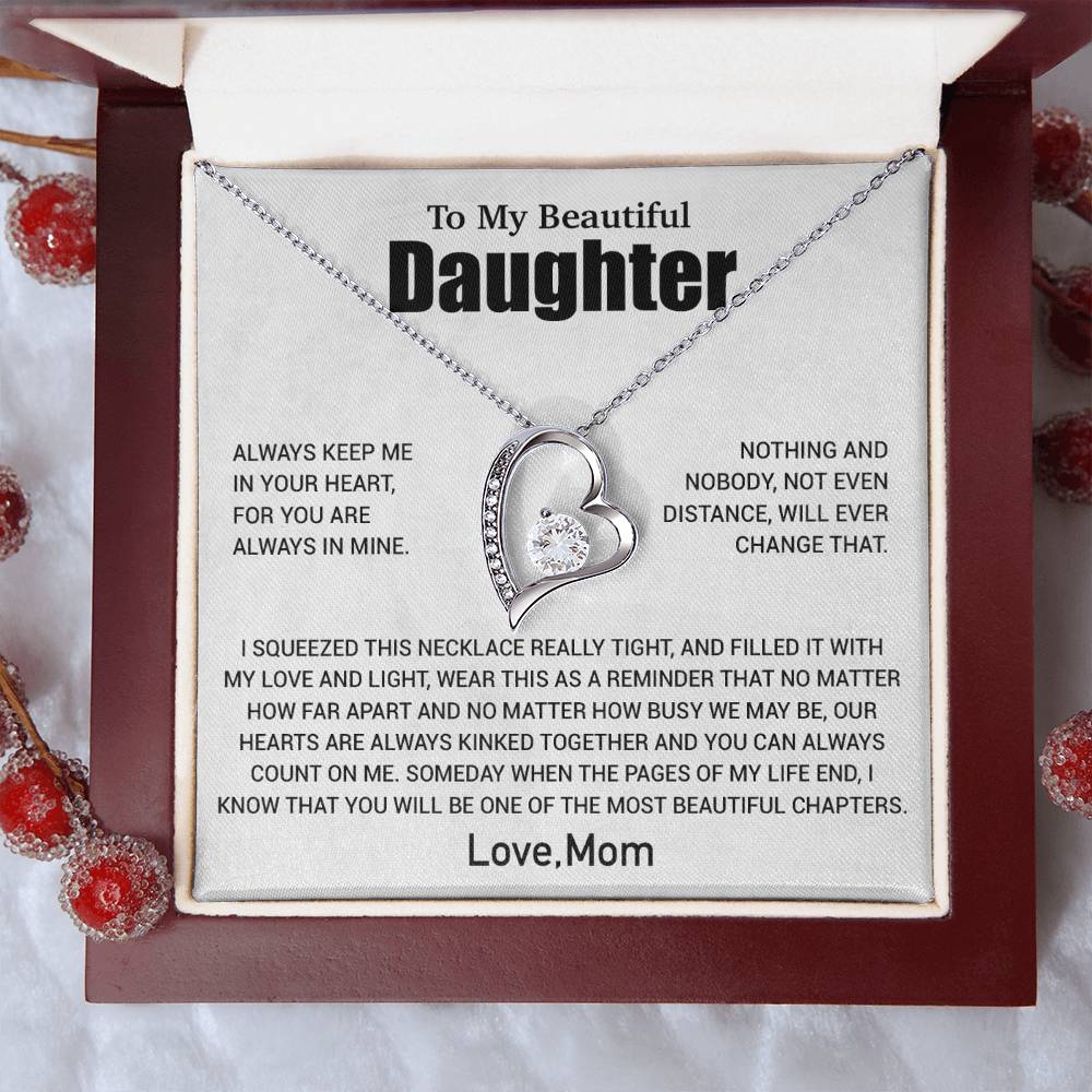 To My Daughter Necklace, Daughter Mother Necklace, Daughter Gift From Mom 2_6_White