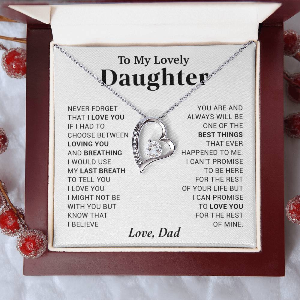 To My Lovely Daughter Necklace, Necklace for Daughter  from Dad, Daughter Necklace, Gift for Daughter