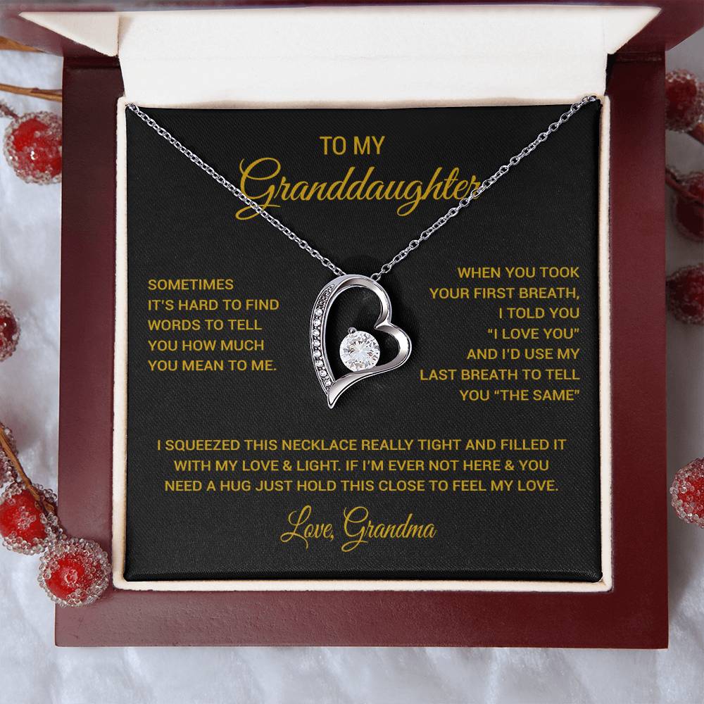 To My Granddaughter Necklace, Xmas Birthday Gift For Granddaughter from Grandma 1_11_Gold