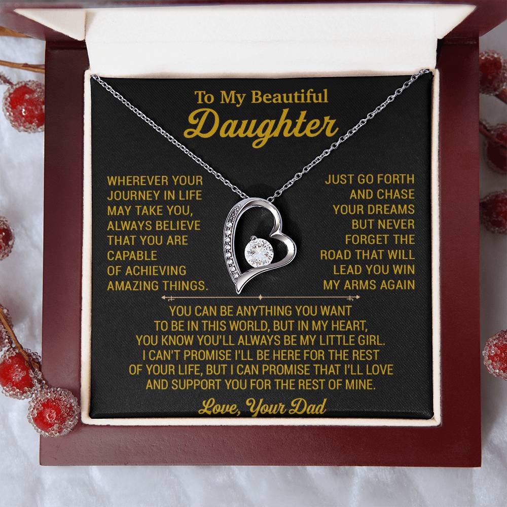 To My Daughter Necklace, Daughter Father Necklace, Daughter Gift From Dad 18_8_Gold