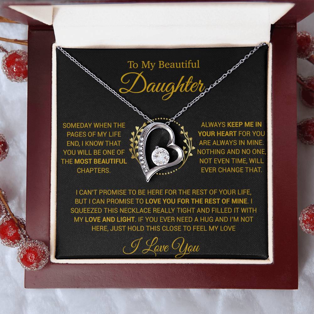 To My Daughter Necklace, Gift for Daughter from Dad, Daughter Father Necklace 16_12_Gold