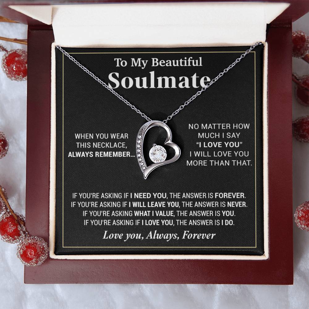 To My Beautiful Soulmate Necklace, Gifts For Girlfriend, Necklace For Girlfriend, Girlfriend Birthday Gift, Gift For Her