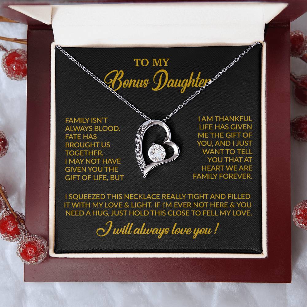 To My Bonus Daughter Necklace, Gift for Bonus Daughter, Step Daughter Birthday 7_11_Gold