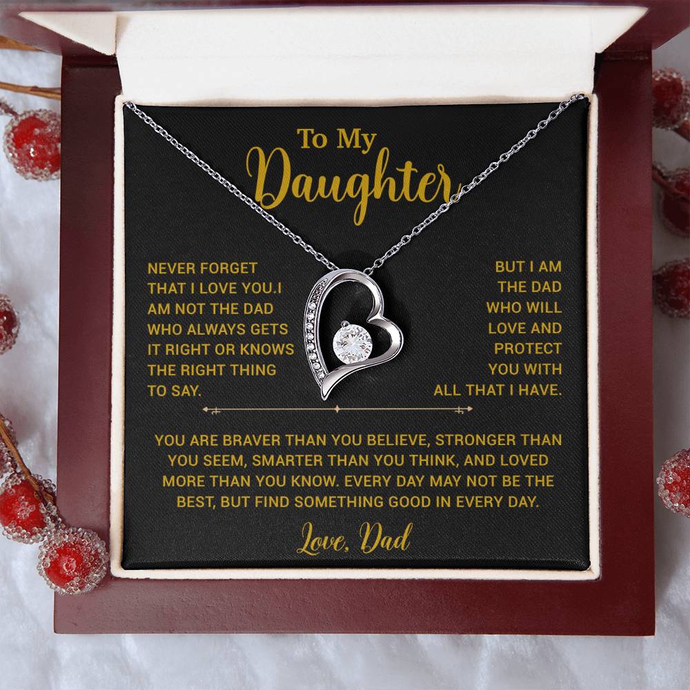 To My Daughter Necklace, Gift for Daughter from Dad, Father Daughter Necklace 2_6_Gold