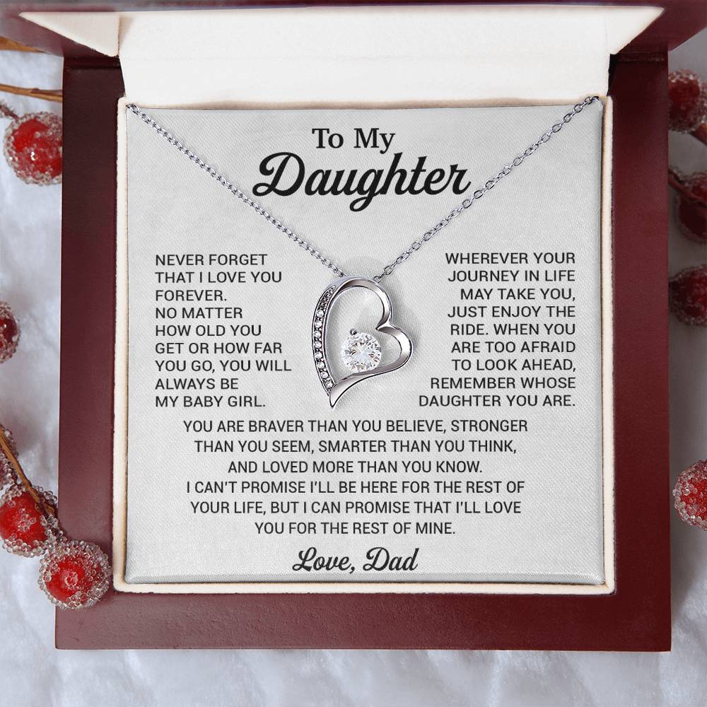To My Daughter Necklace, Daughter Father Necklace, Daughter Gift From Dad 20_8_White