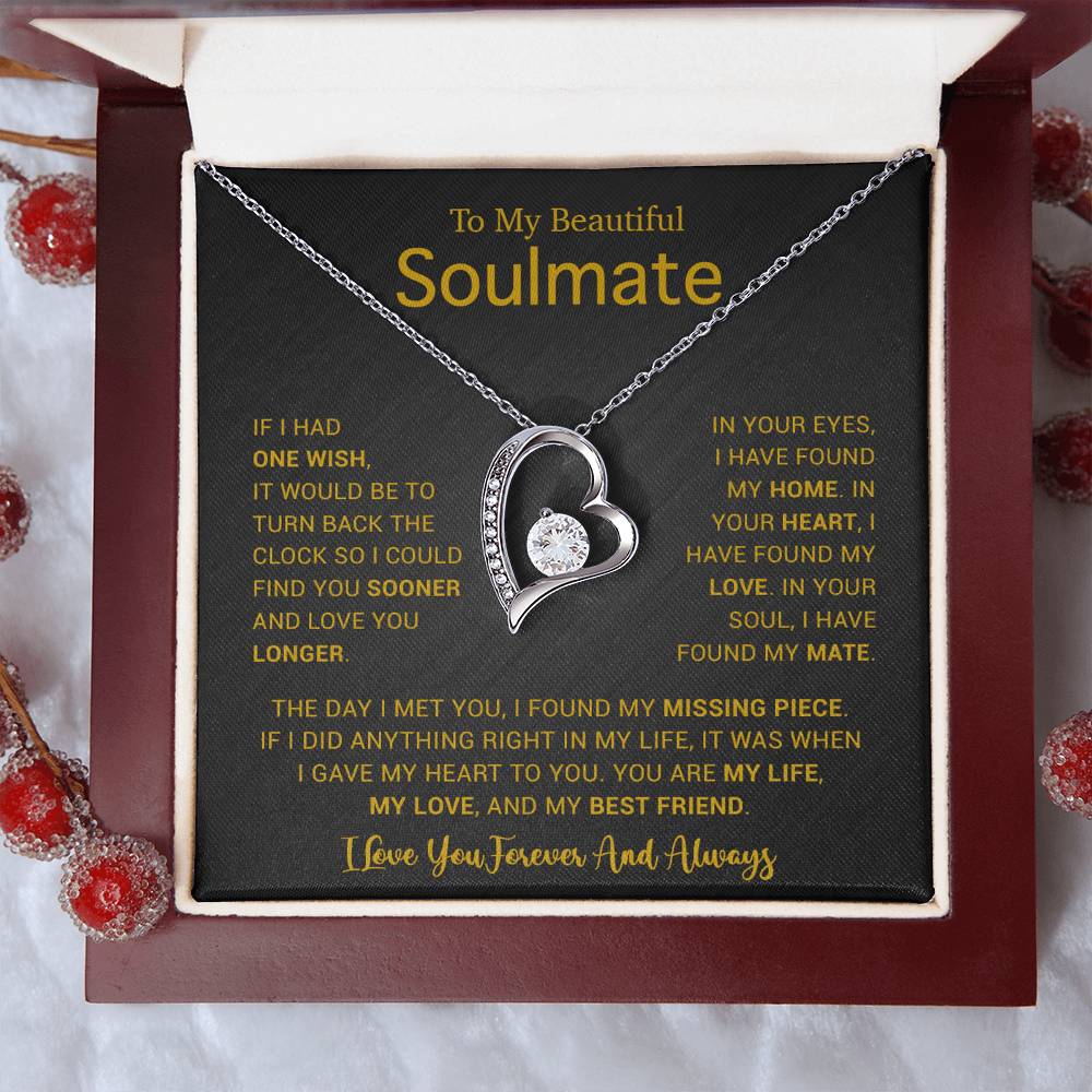 To My Soulmate Necklace, Gift For Soulmate, Anniversary Gift, Birthday Gift 4_5_Gold