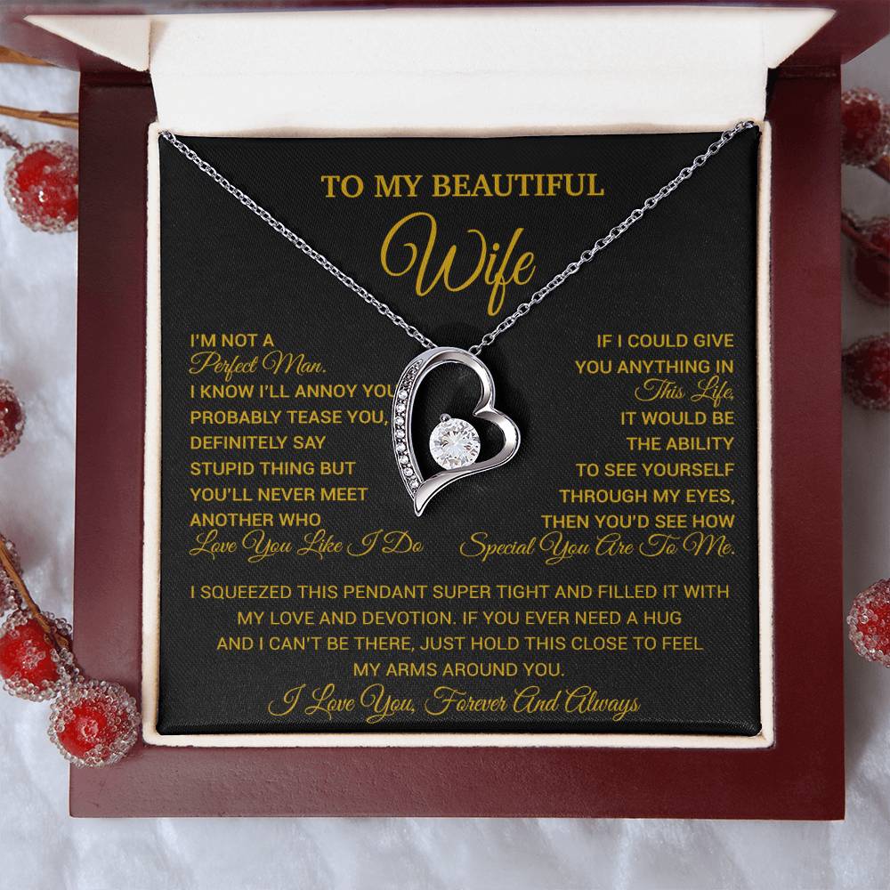 To My Wife Necklace, Christmas Gifts For Wife, Anniversary Cute Gift For Wife_26_8_Gold