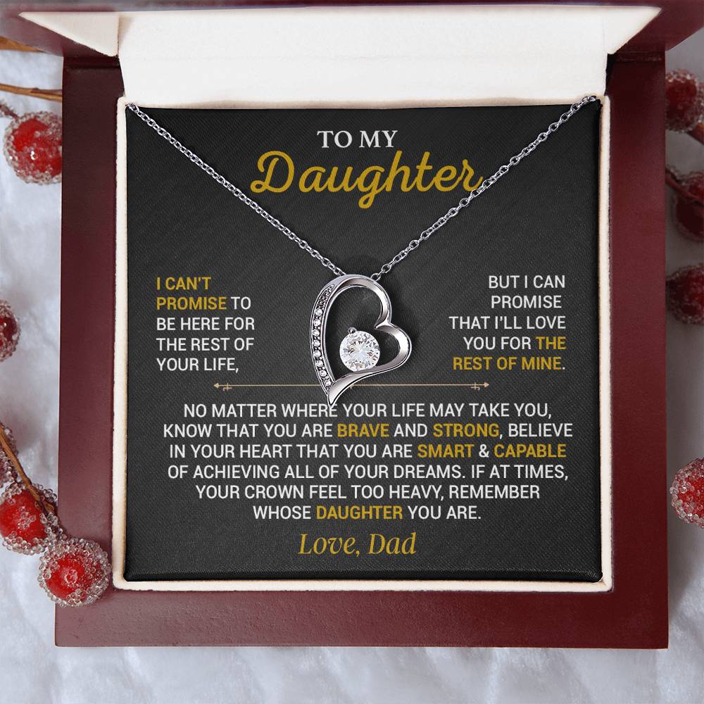 To My Daughter Necklace, Gift for Daughter from Dad,Daughter Father Necklace 7_10_Black