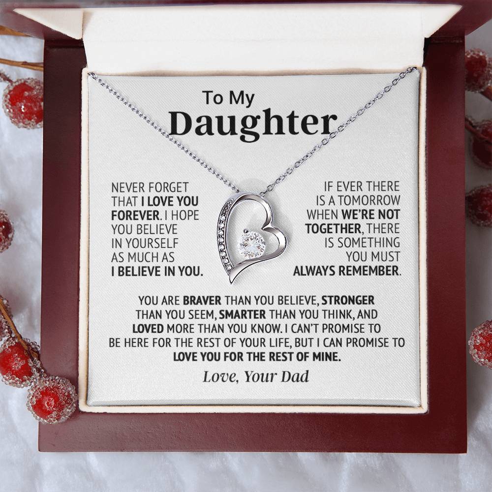 To My Daughter Necklace, Pendant Gift from Dad, Daughter Birthday Holiday Christmas Gift 26_8