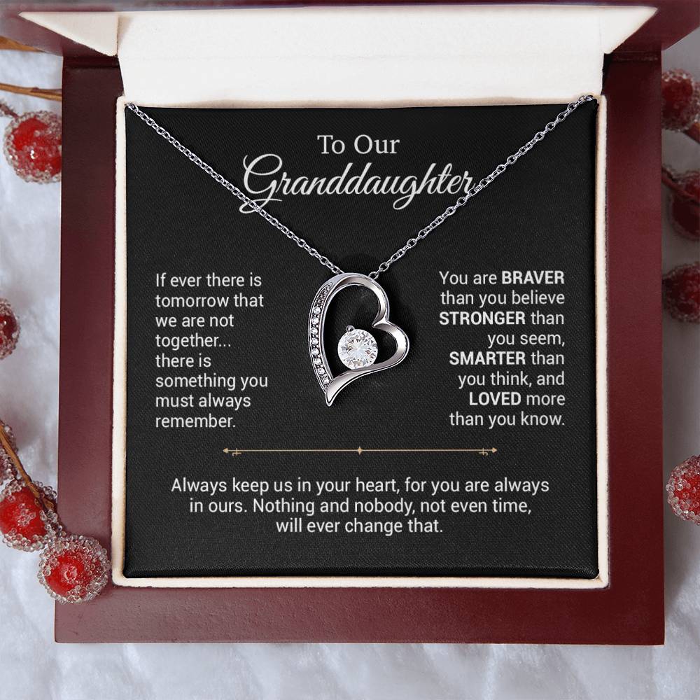 To Our Granddaughter Necklace, Christmas Gift For Granddaughter, Birthday Gift_Black