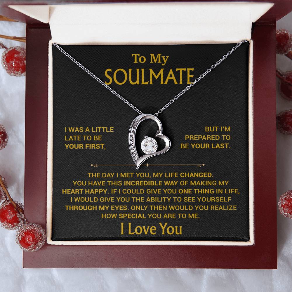 To My Soulmate Necklace, Soulmate Gift, Gift For Girlfriend, Christmas Gift 23_8_Gold