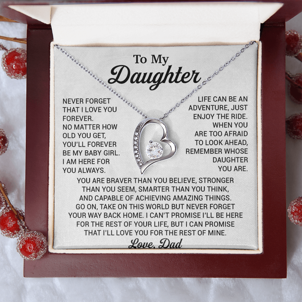 To My Daughter Necklace, Daughter Father Necklace, Daughter Gift From Dad 22_8_White