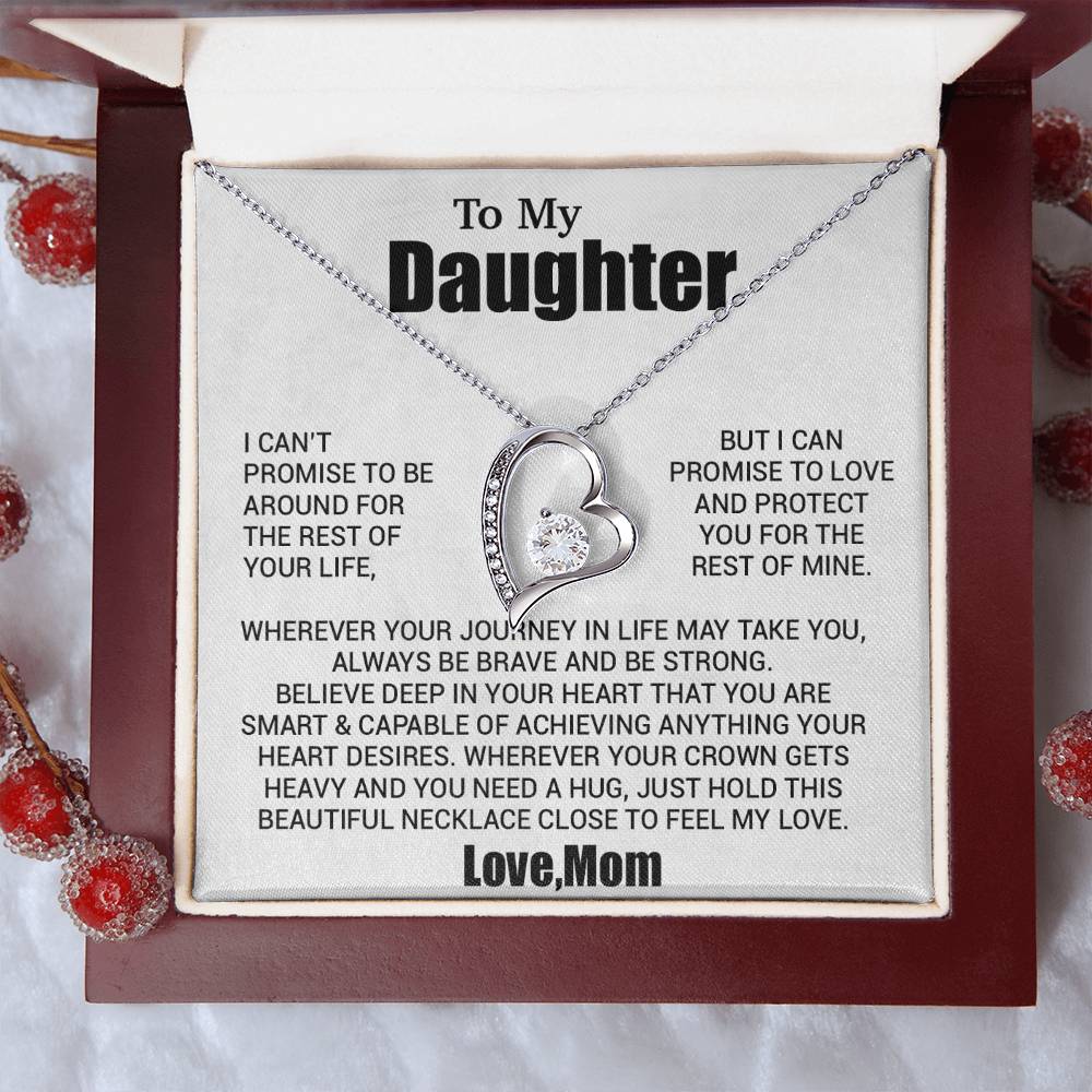 To My Daughter Necklace, Daughter Mother Necklace, Daughter Gift From Mom 24_8_White
