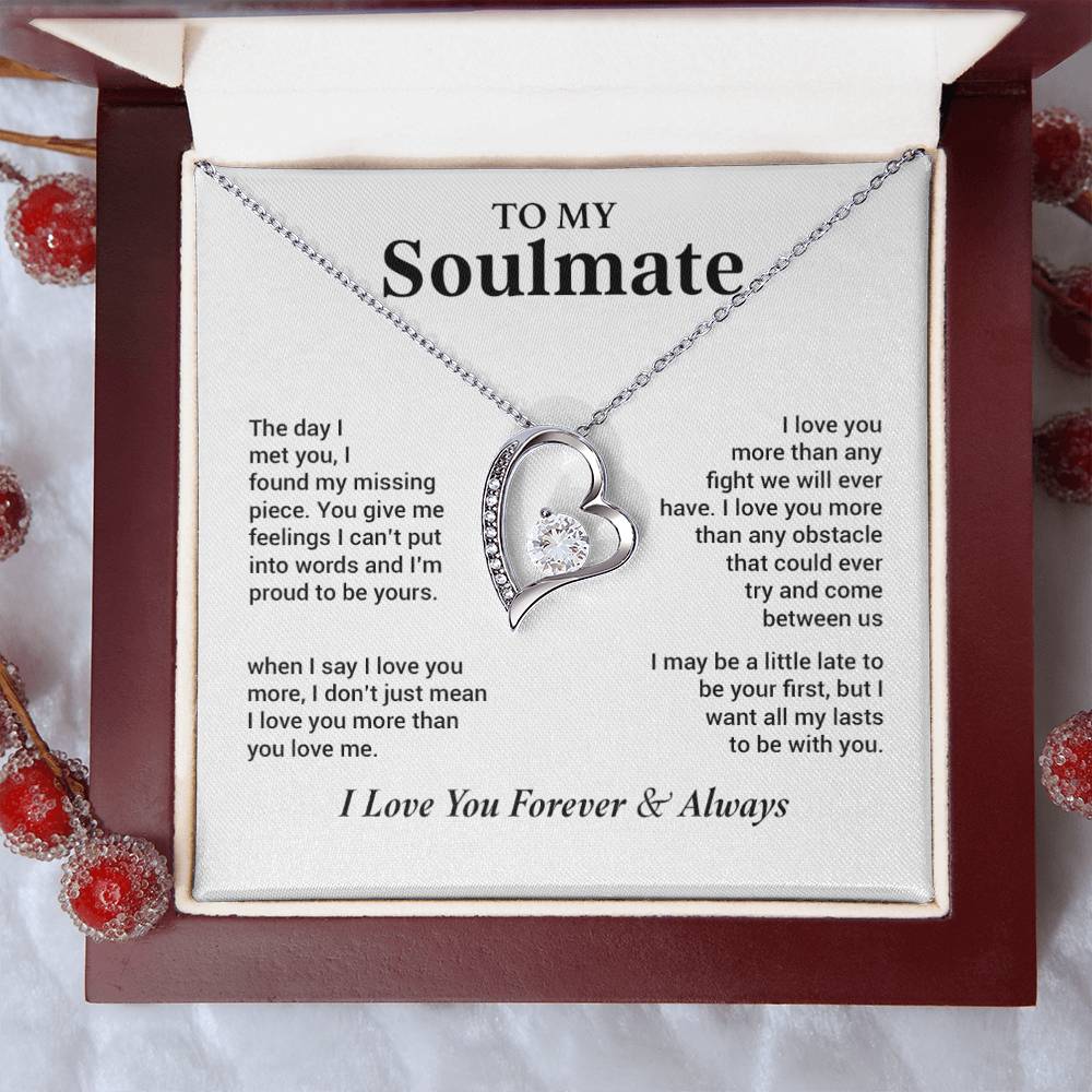 To My Soulmate Necklace, Gift for Wife, Girlfriend, Anniversary Gift, Christmas Gift 28_11_White